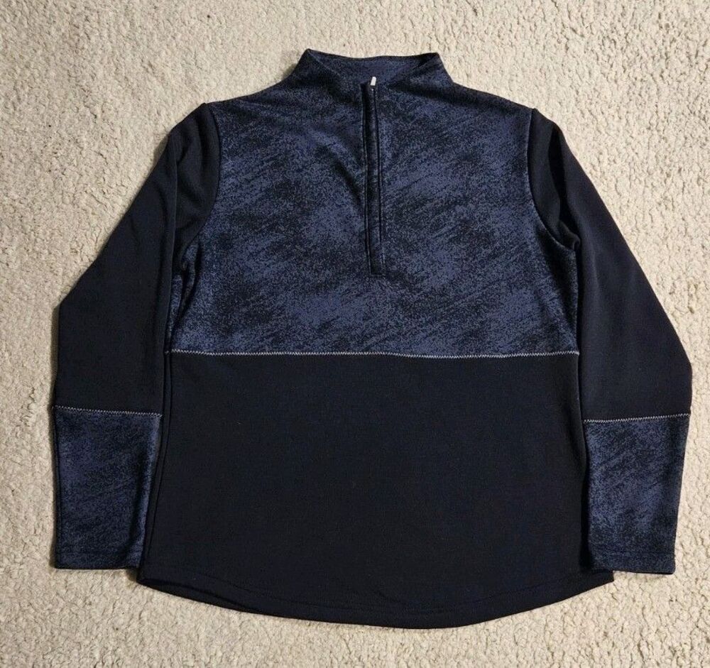 FootJoy 1/4 Zip Sweater Pullover Midlayer Golf Womens M Navy Heather Printed FJ